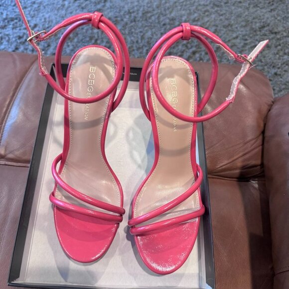 BCBGeneration Women's Kendi Ankle Strap Platform Sandals - PINK - Picture 4 of 7